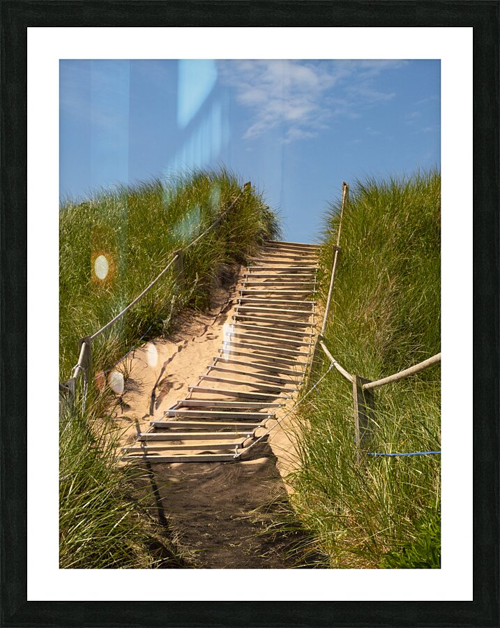 Pathway over the dunes to the beach. Picture Frame print