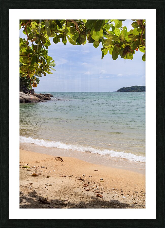 Rawai beach with island view Picture Frame print