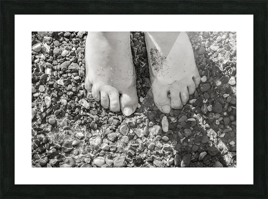 Toes in the Water BW Picture Frame print