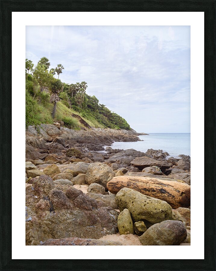 Ya-nui rock beach shore 2 Picture Frame print