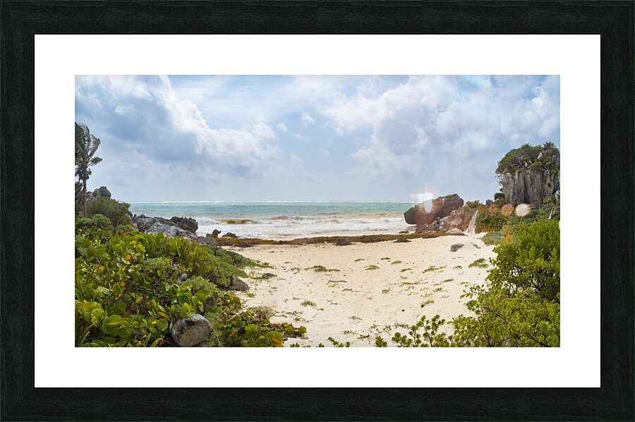 Tulum beach ocean view Picture Frame print