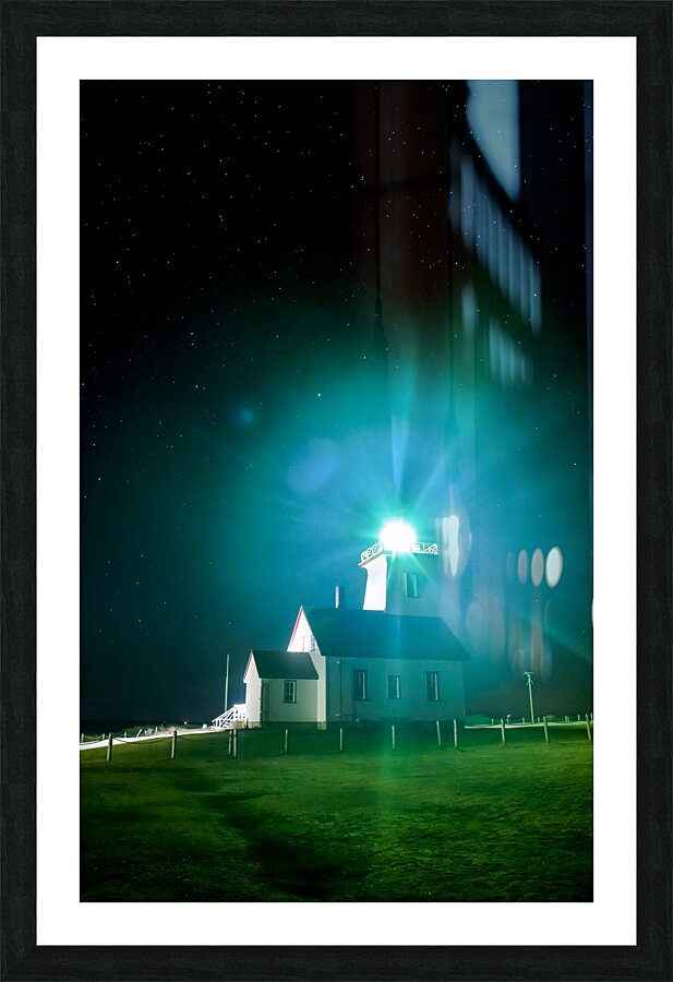 Wood Islands Lighthouse at night Picture Frame print