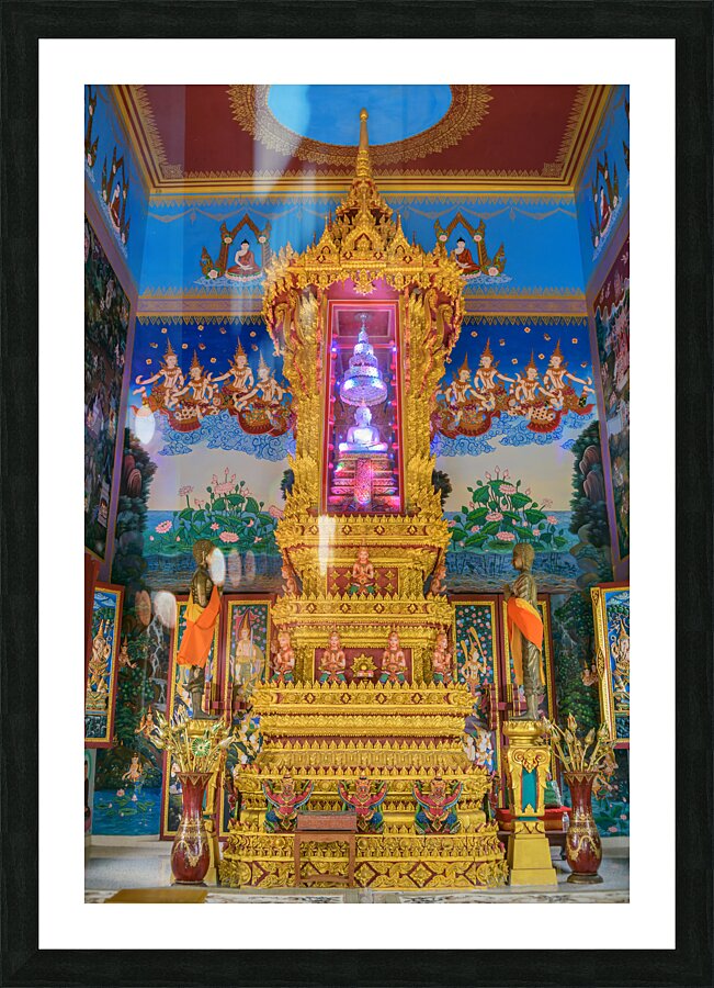 Interior of a temple at Wat Khao Rang temple Picture Frame print
