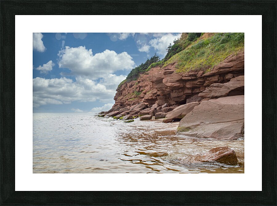 Cloudy basin head rocks Picture Frame print
