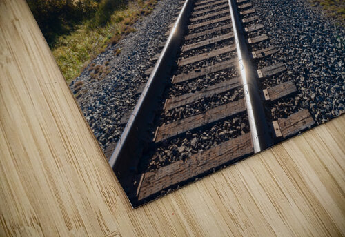 Banff train tracks with sun mountains 3 Justin Richard Batten puzzle