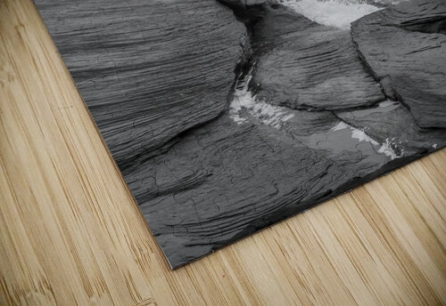 Iles De La Madeleine cliffs black and white Justin Richard Batten puzzle