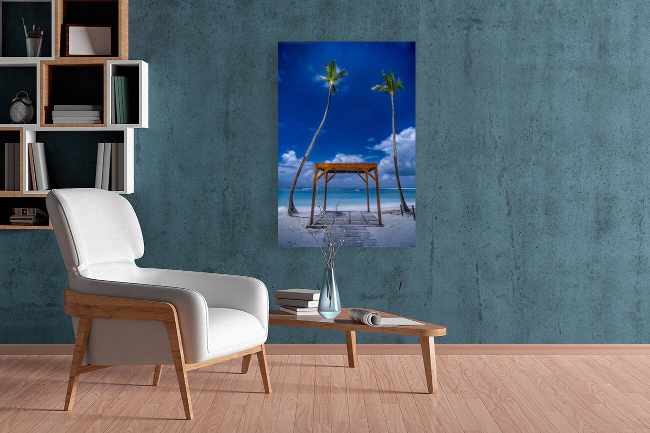 palmtrees beach night Reproduction