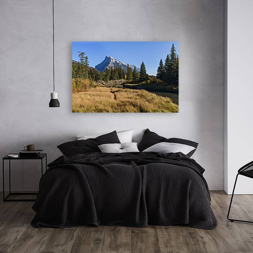 Banff Bow river banks mountains 2-8 Reproduction