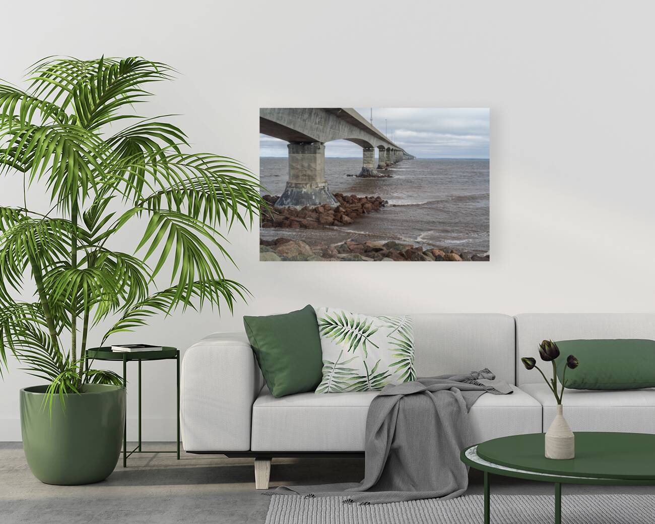 Confederation bridge cloudy Reproduction