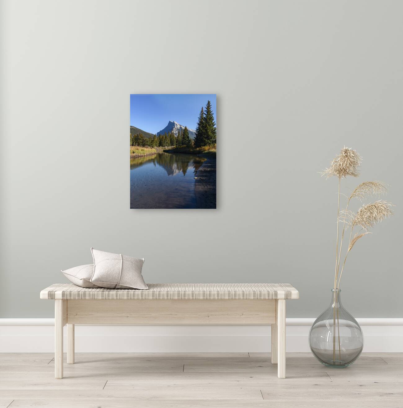 Bow river with mountains 2-7 Reproduction