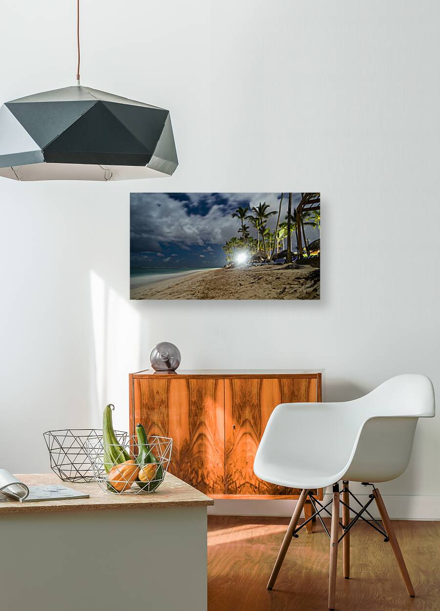 Resort beach at night Reproduction