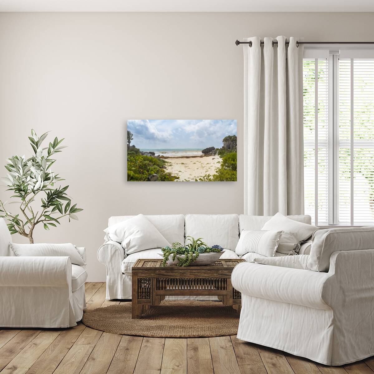 Tulum beach ocean view Reproduction