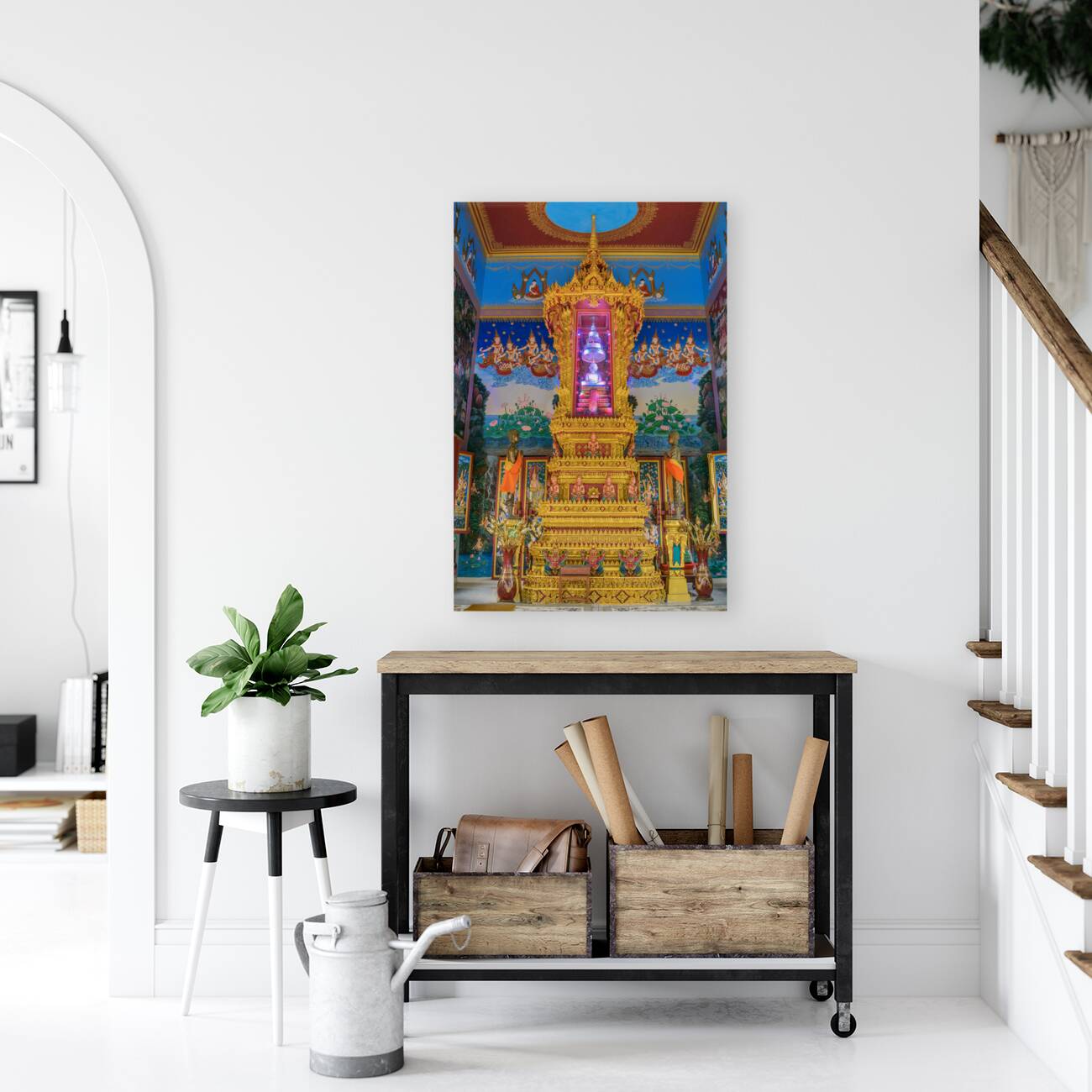 Interior of a temple at Wat Khao Rang temple Reproduction