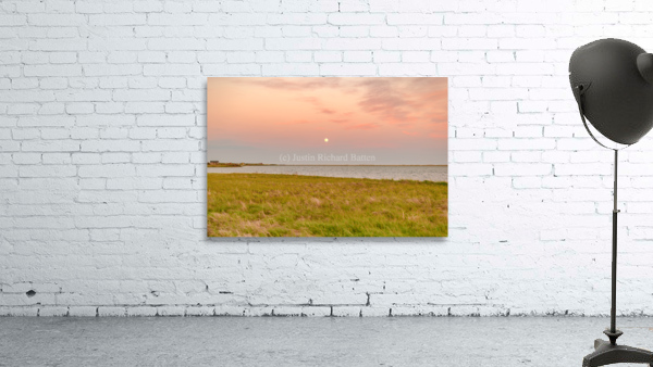 Isle De Madeleine moonrise at sunset Wall Preview