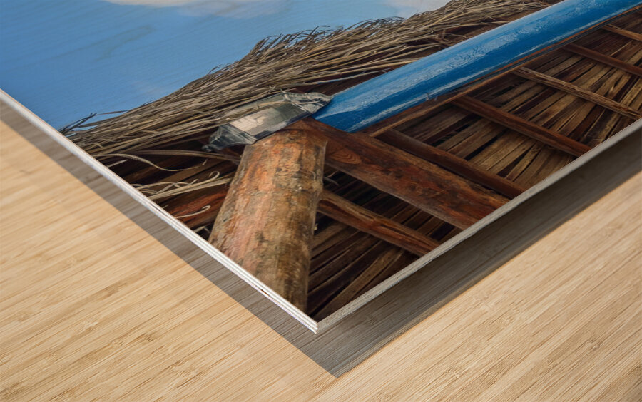 Deck with an awesome tropical view Wood print