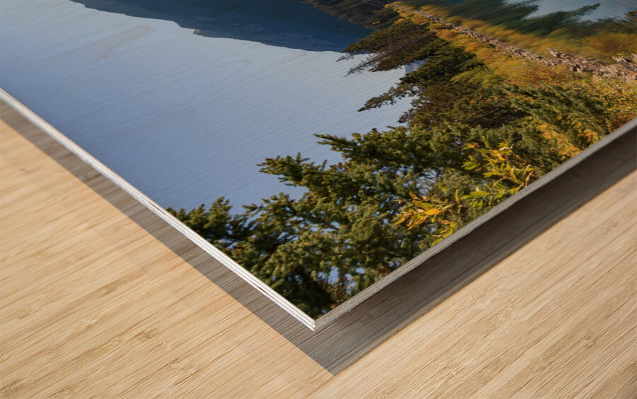 Bow River Banff with mountains 2-2 Wood print