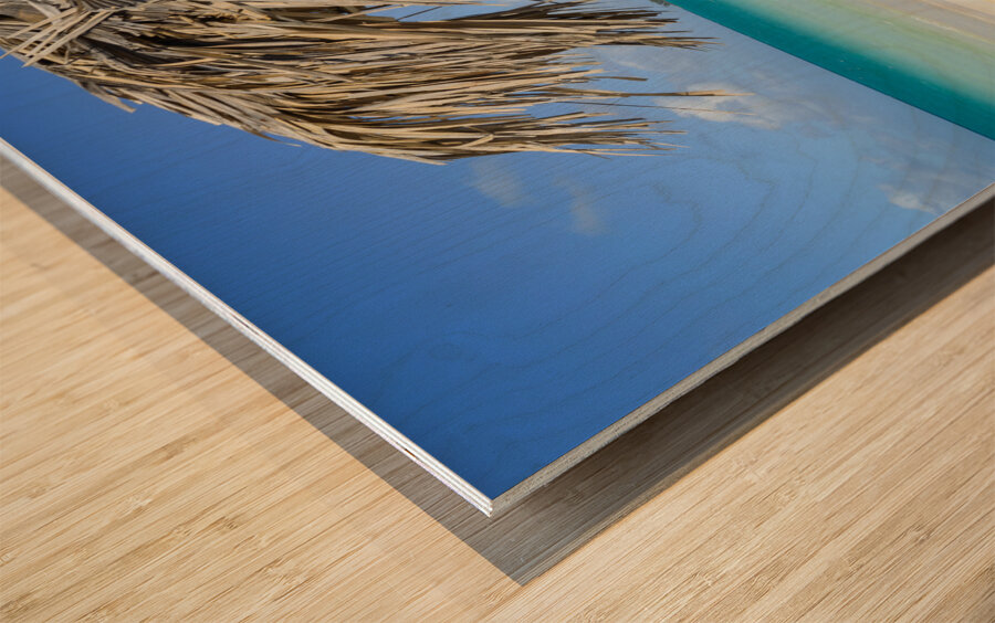 Beach umbrella cuban 2 Wood print