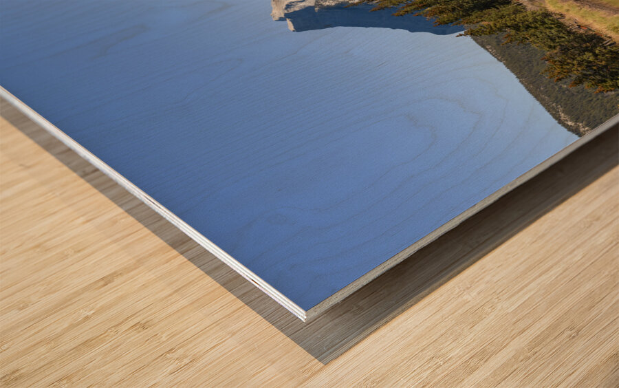 Bow river with mountains 2-7 Wood print