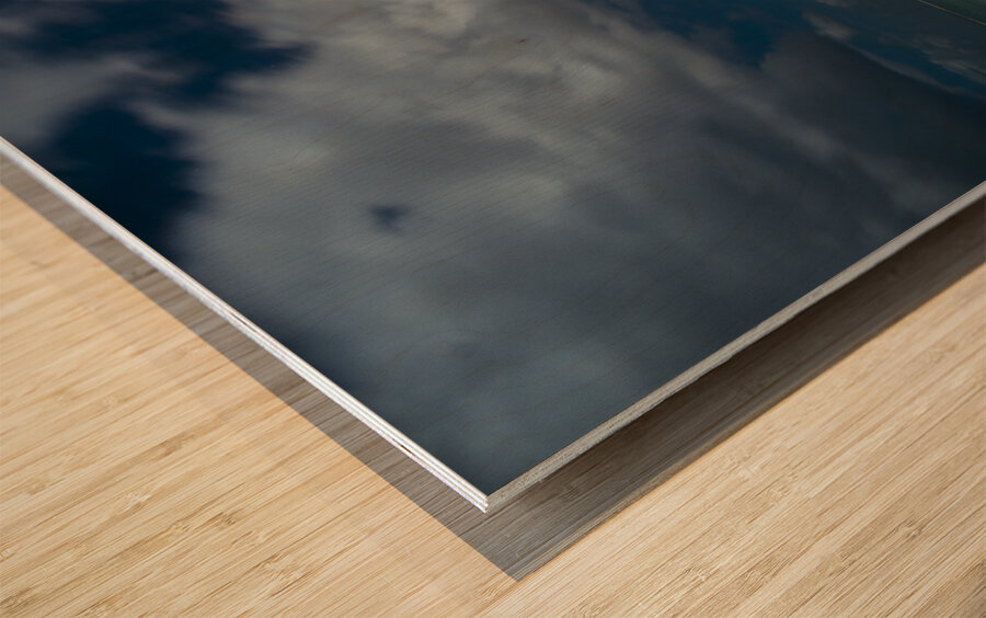 Resort beach at night Wood print