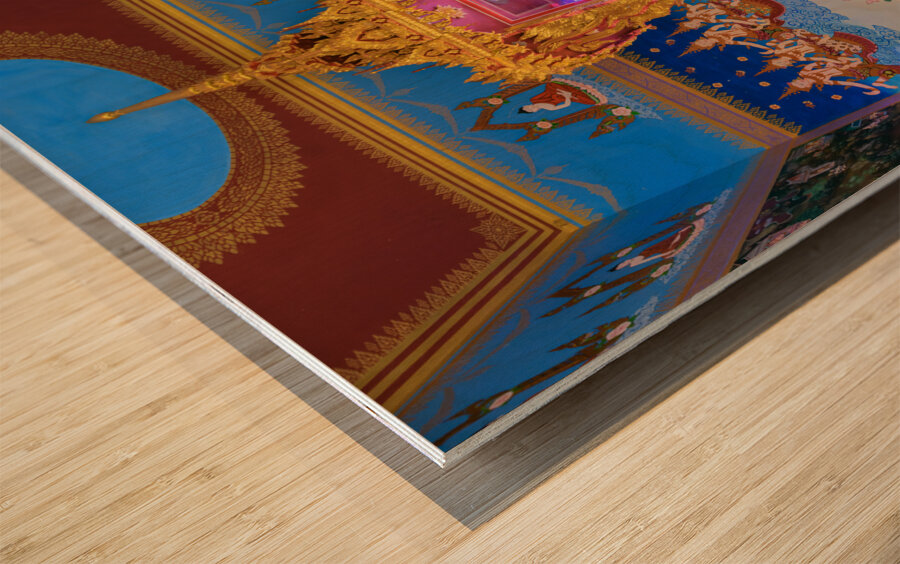 Interior of a temple at Wat Khao Rang temple Wood print