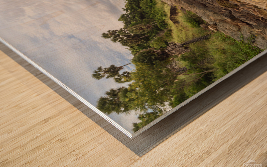 Ya-Nui beach with island view Wood print