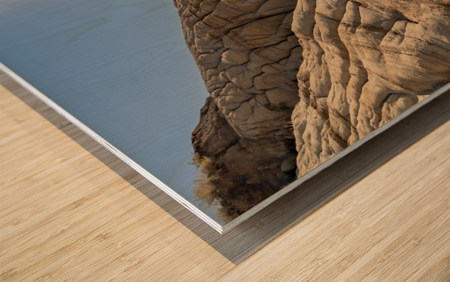 Hoodoos hills with sun Wood print