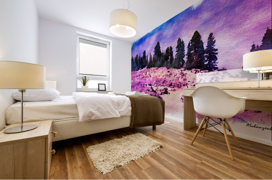 Lavender Field Mural print