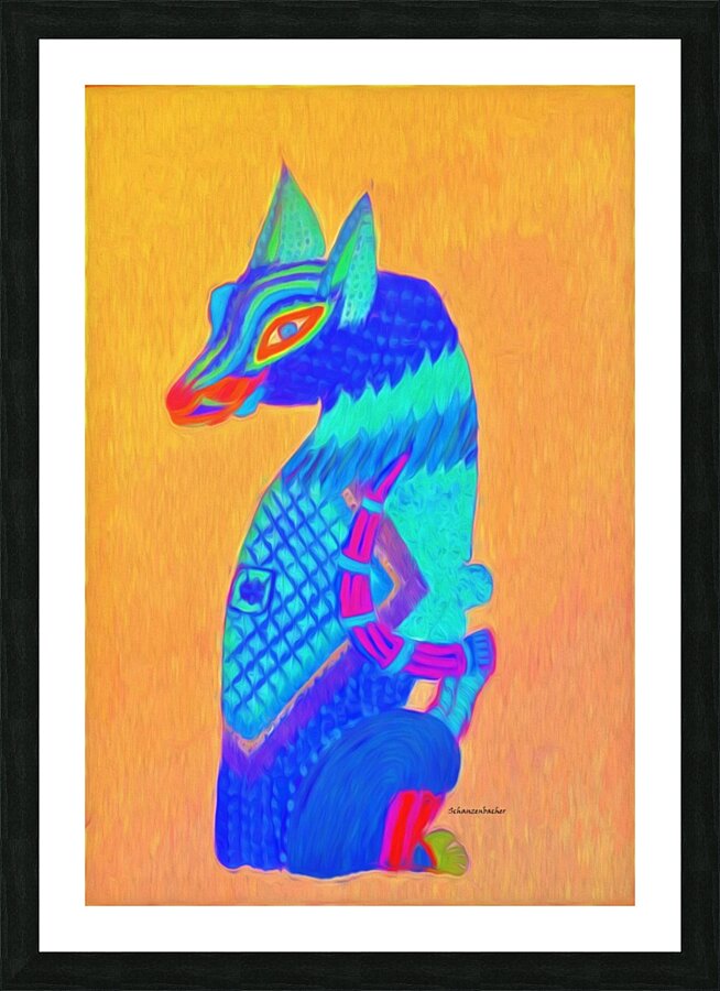 Blue Cat Picture Frame print