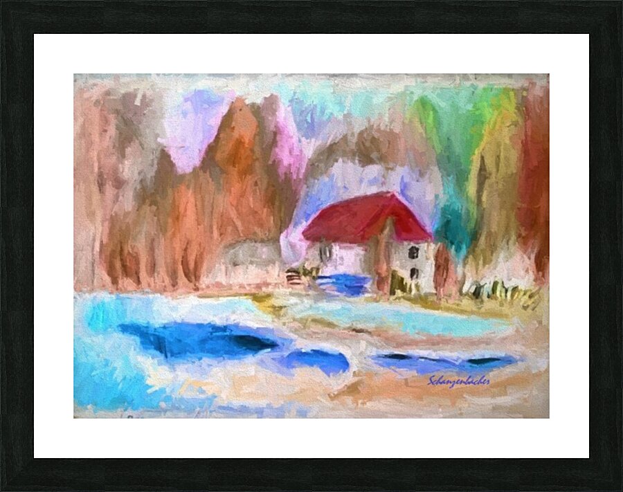 Winter House  Picture Frame print