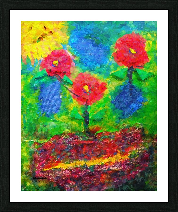 Dancing Flowers  Picture Frame print