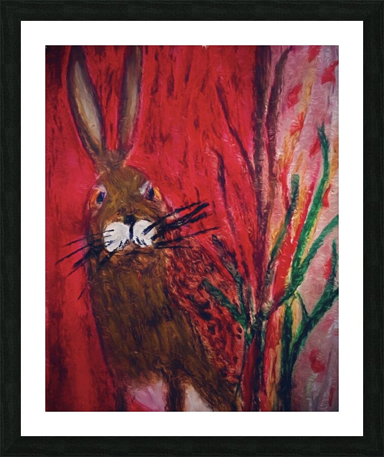 Red Rabbit Picture Frame print