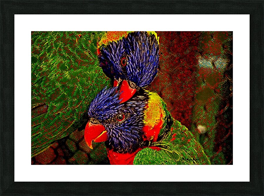Lovebirds Picture Frame print