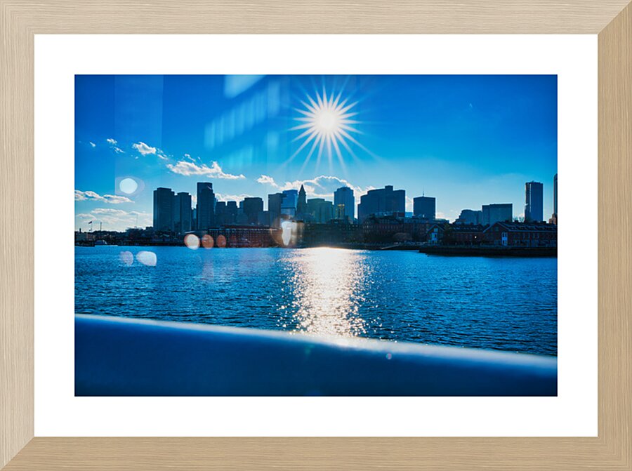 Sun Over Boston Harbor Picture Frame Printing