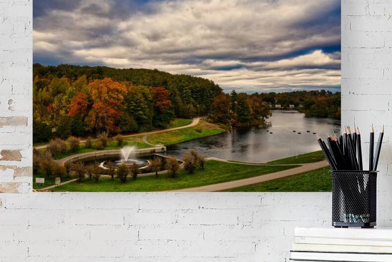 Autumn Reservoir Vista - New England by AM Productions