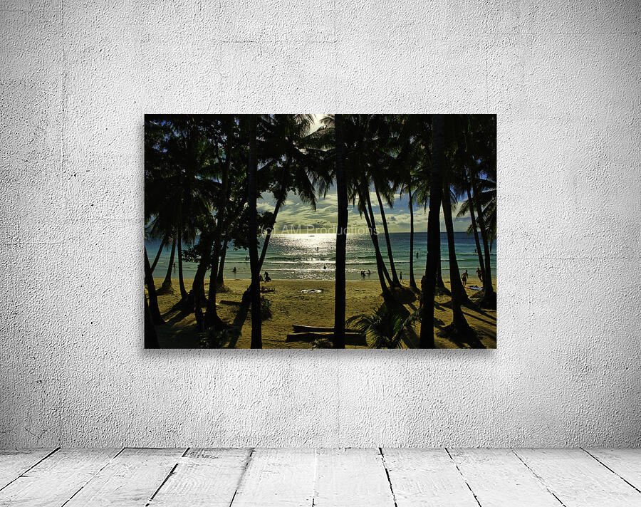 Boracay Sun Through Palms Wall Preview
