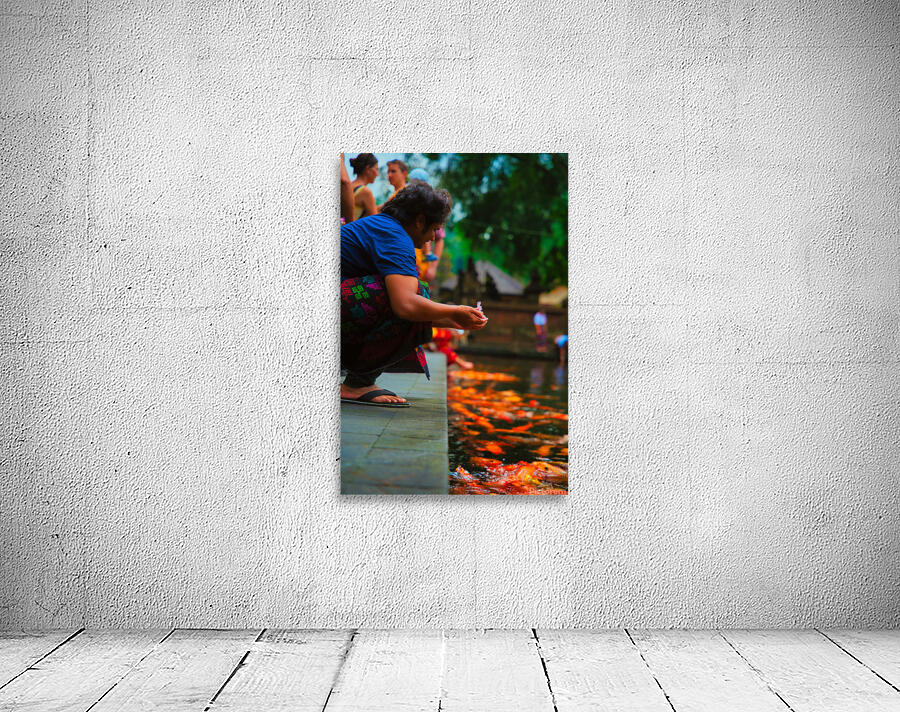 Bali Feeding Fish – Tirta Empul Temple Indonesia Wall Preview