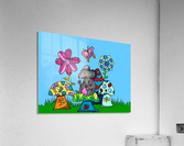 Mushroom mouse (blue background) Acrylic Print