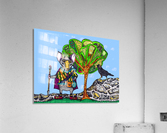 Warrior Mouse (blue background) Acrylic Print