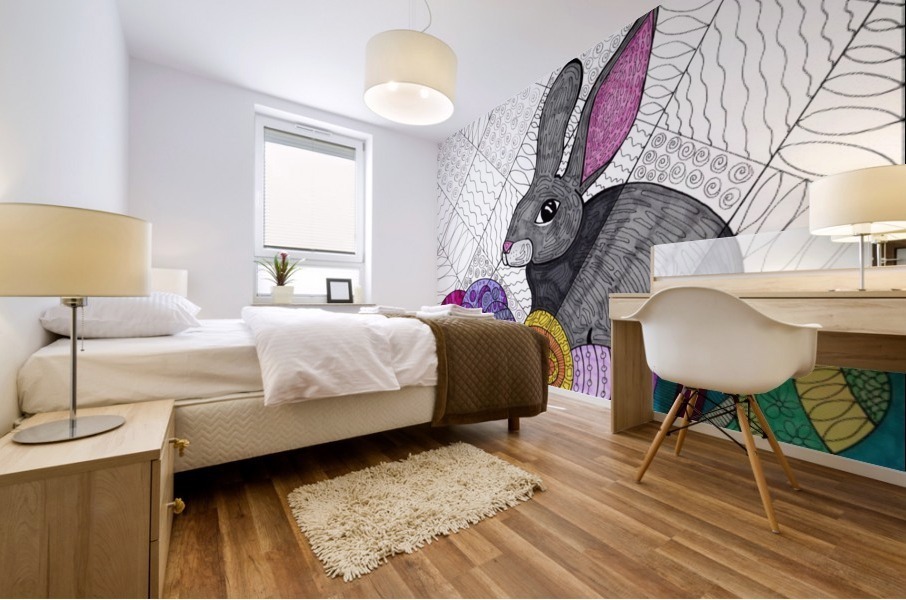 Egg bunny Mural print