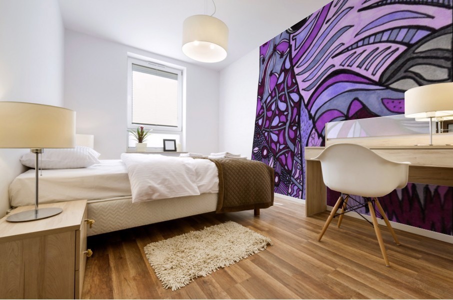 Purple Goat Mural print