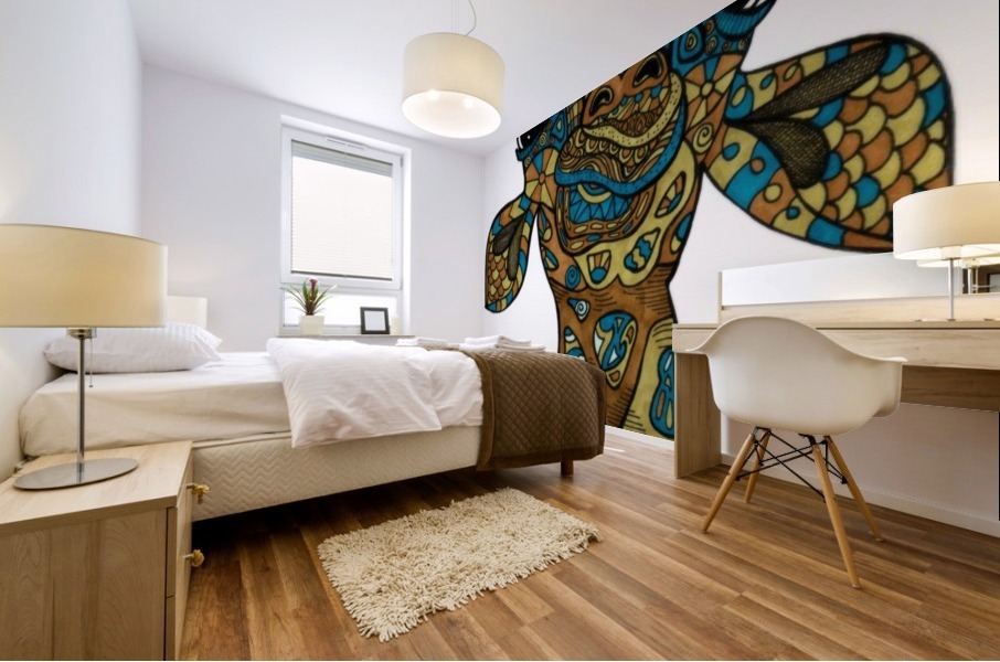 Giraffe Stretch Mural print