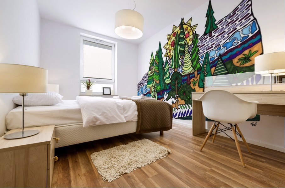 Rabbit Dreams Mural print