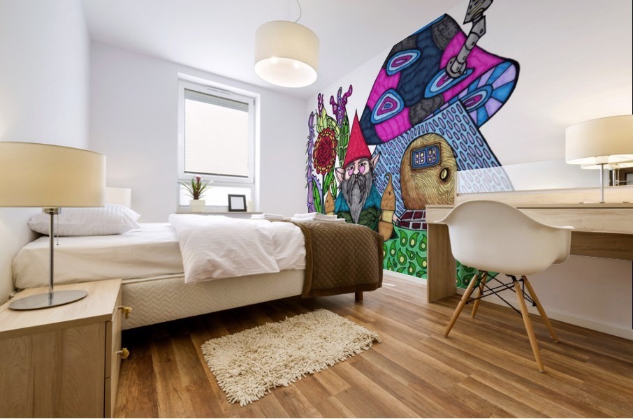 Mushroom Gnome Mural print