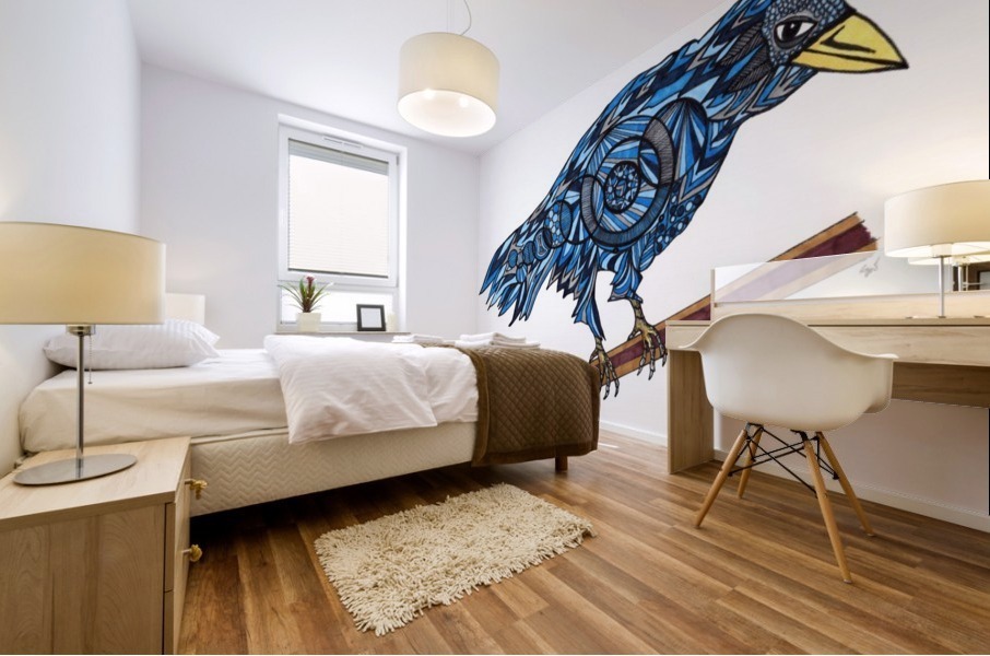 Blue Crow Mural print