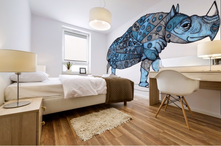 Blue Rhino Mural print