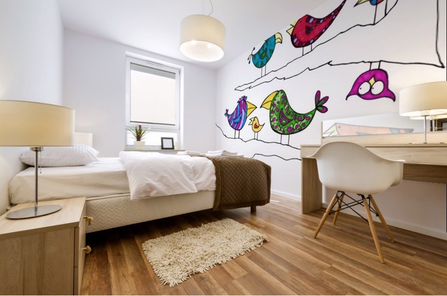 Chatty Birds Mural print