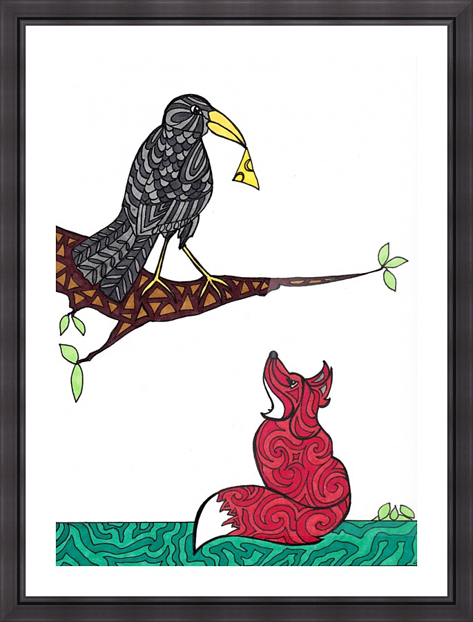 Crow and Fox Picture Frame print