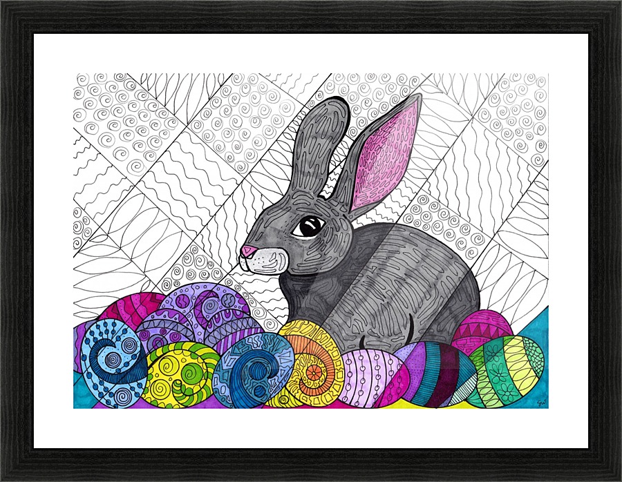 Egg bunny Picture Frame print
