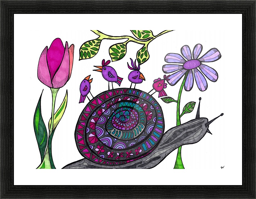 Snail Trail Picture Frame print