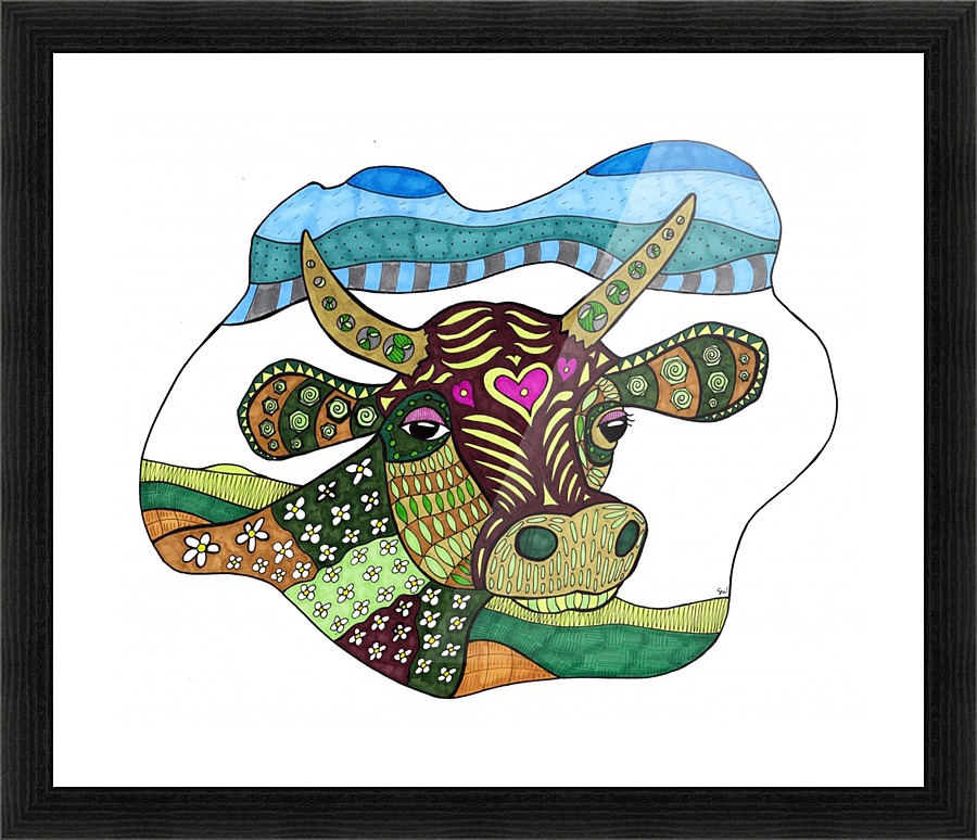 Elsie Cow Picture Frame print